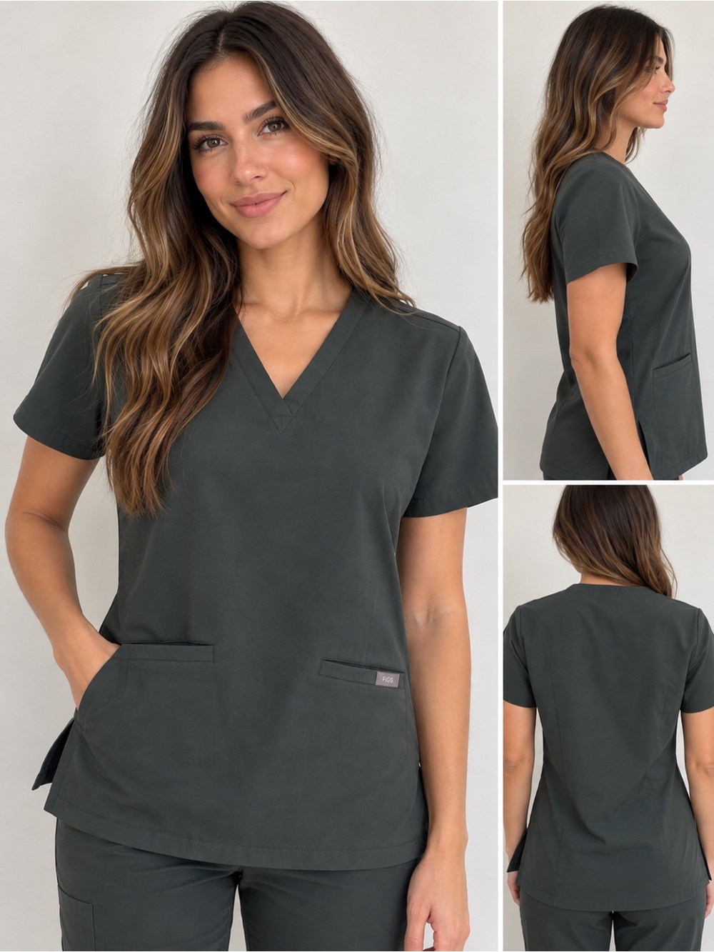 FIGS Sage Green V-Neck Scrub Top size large unisex men and woman